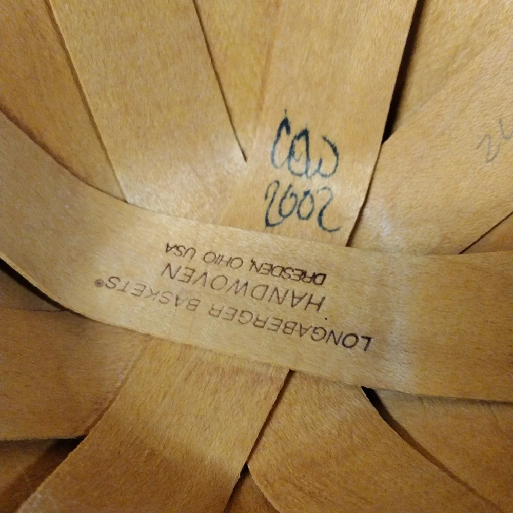 2002 Longaberger handled basket